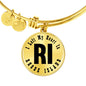 Heart In Rhode Island v01 - 18k Gold Finished Bangle Bracelet