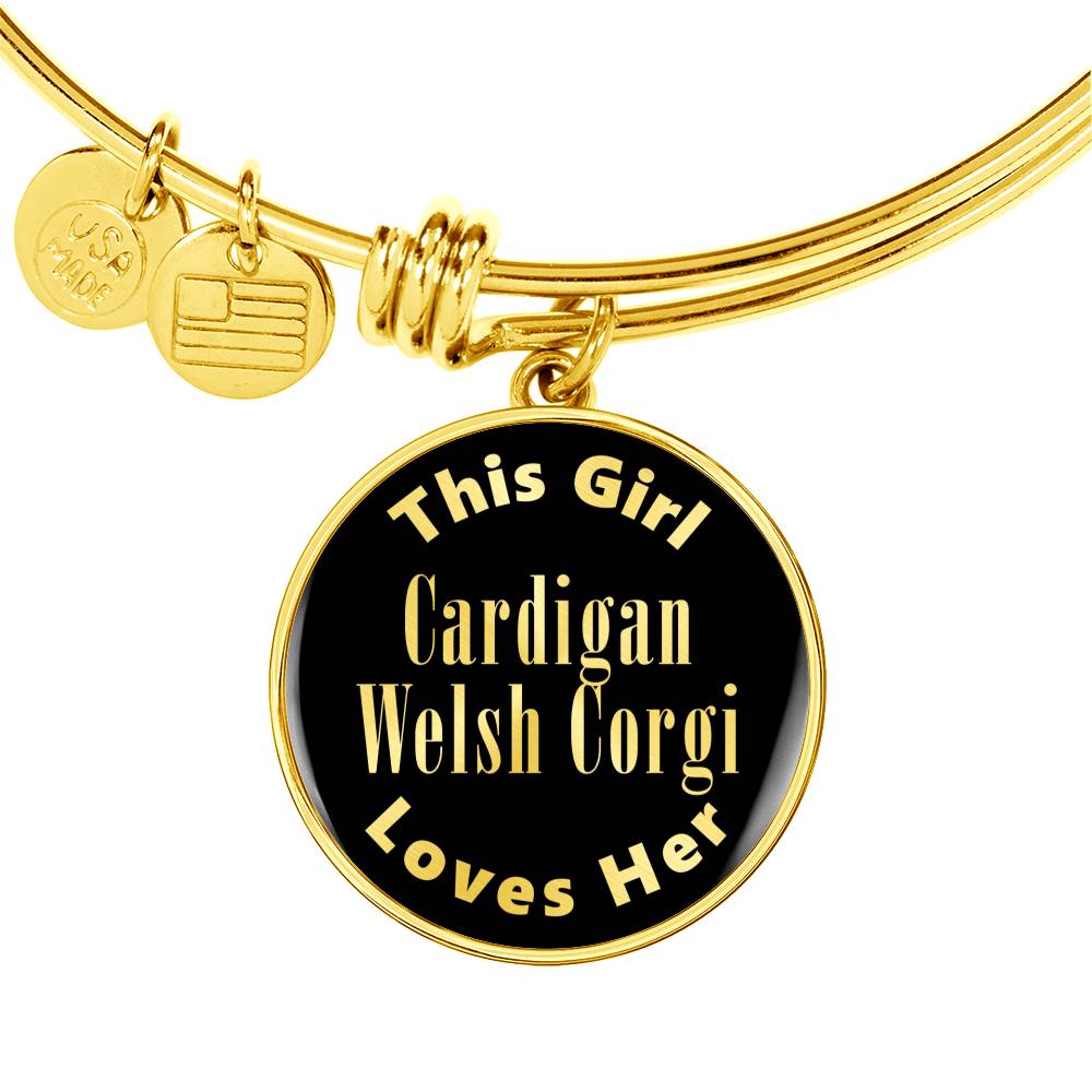 Cardigan Welsh Corgi v2 - 18k Gold Finished Bangle Bracelet