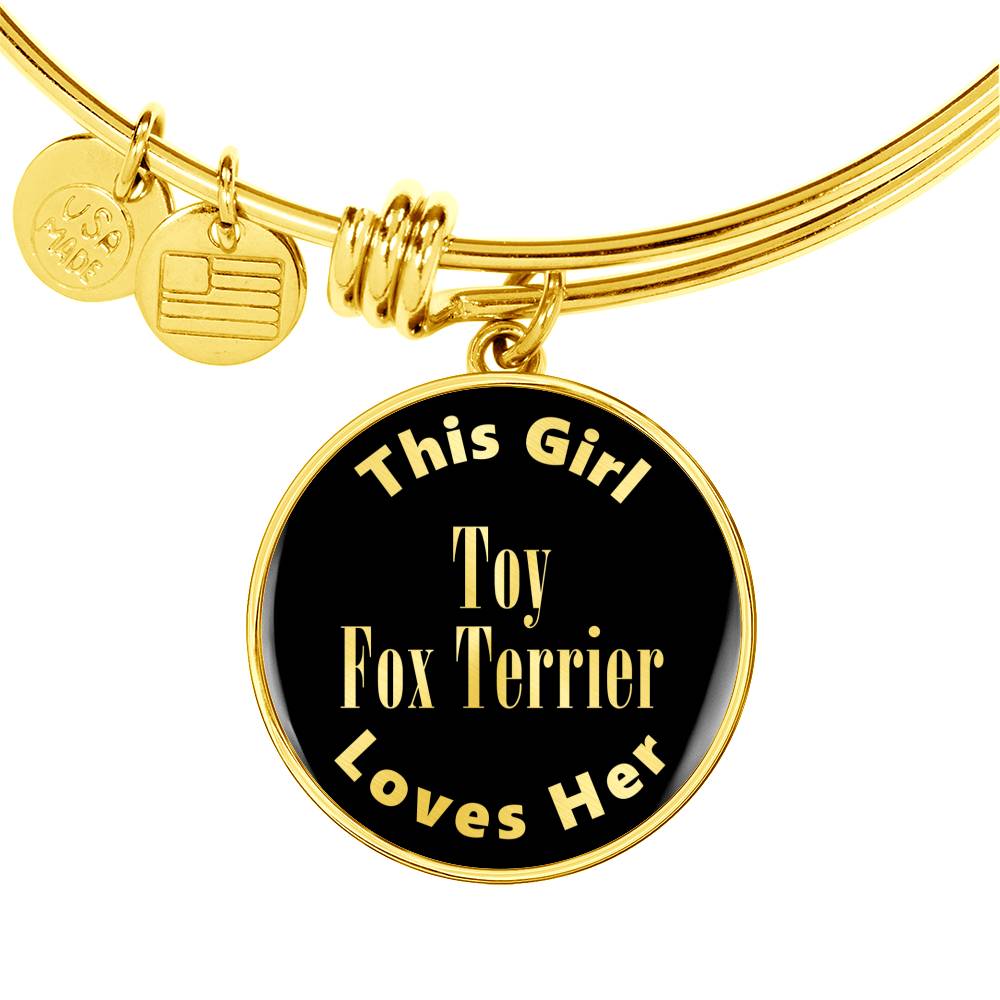 Toy Fox Terrier v2 - 18k Gold Finished Bangle Bracelet