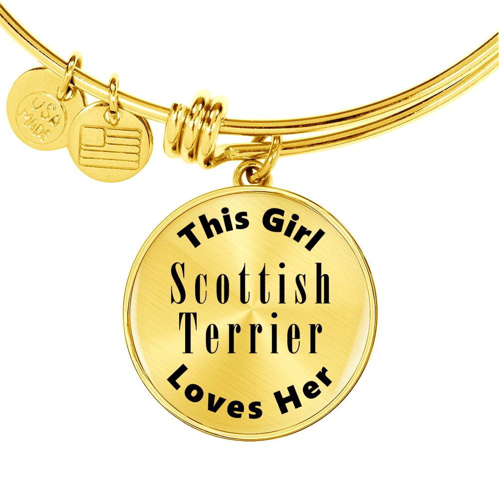 Scottish Terrier - 18k Gold Finished Bangle Bracelet