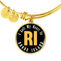 Heart In Rhode Island - 18k Gold Finished Bangle Bracelet