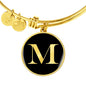 Initial M v2a - 18k Gold Finished Bangle Bracelet