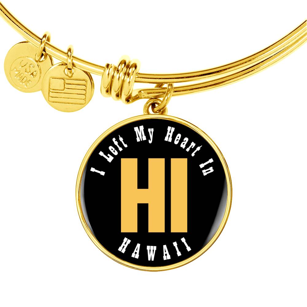 Heart In Hawaii - 18k Gold Finished Bangle Bracelet