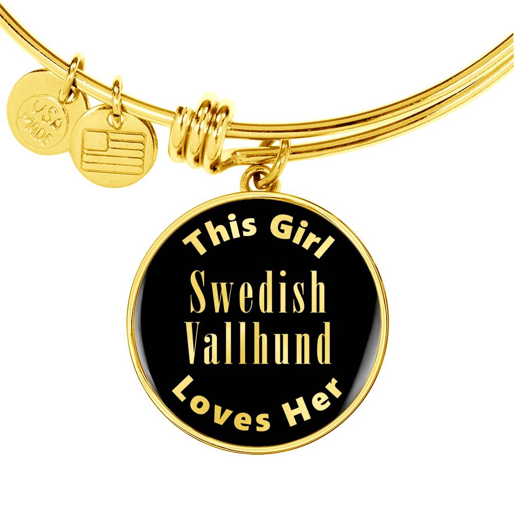 Swedish Vallhund v2 - 18k Gold Finished Bangle Bracelet