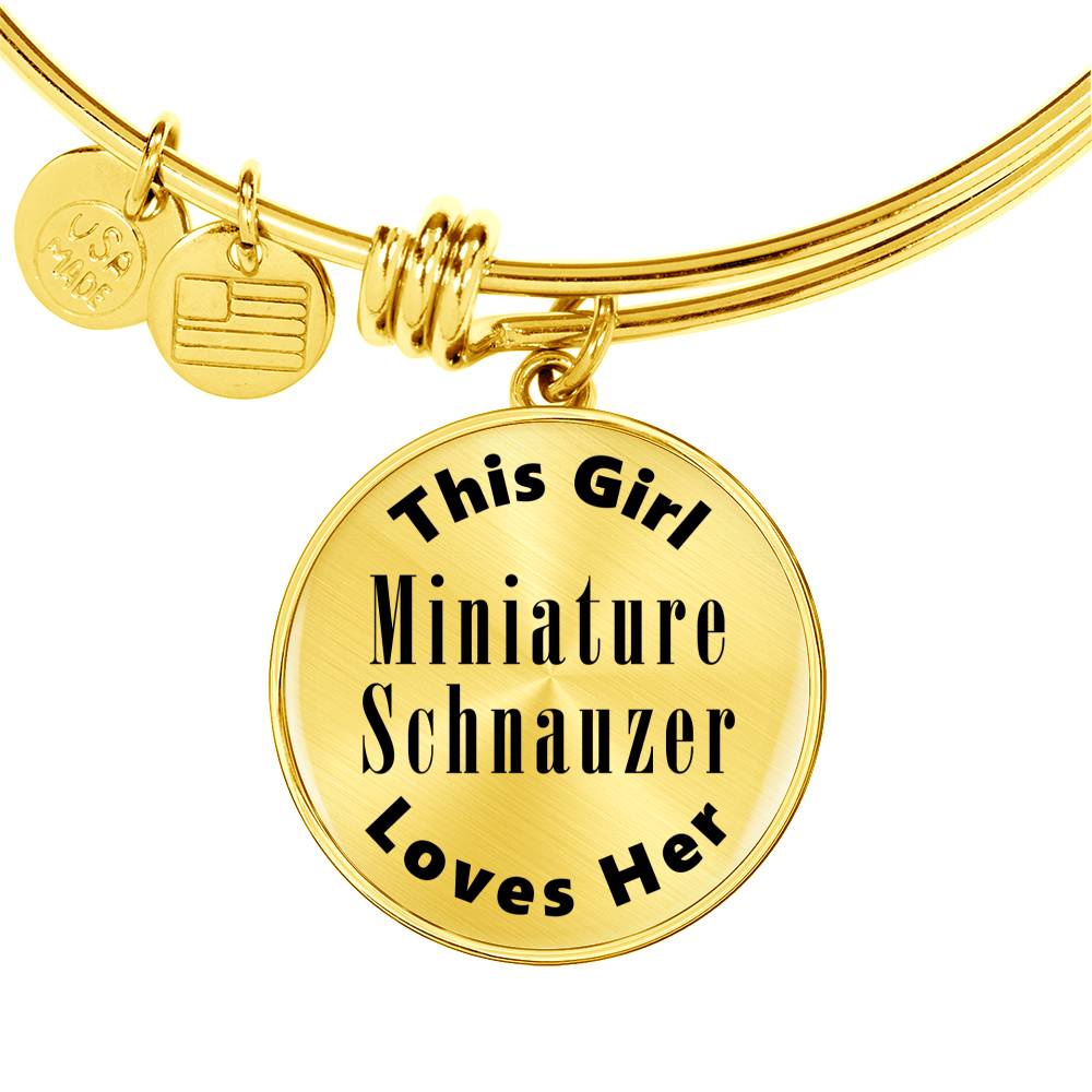 Miniature Schnauzer v2 - 18k Gold Finished Bangle Bracelet