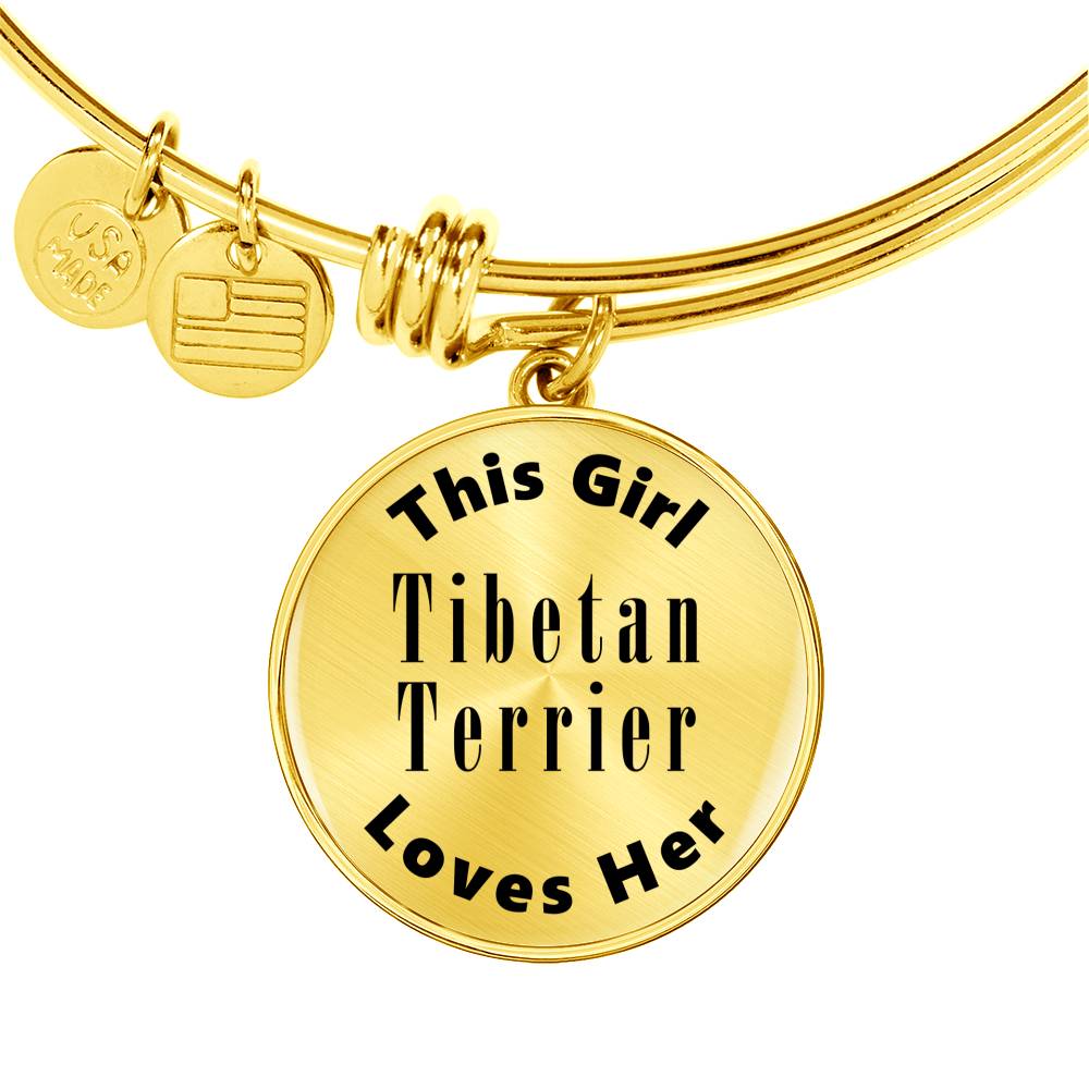 Tibetan Terrier - 18k Gold Finished Bangle Bracelet