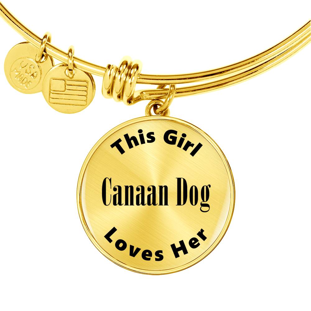 Canaan Dog - 18k Gold Finished Bangle Bracelet