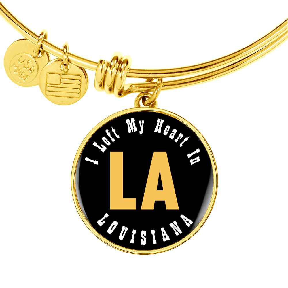Heart In Louisiana - 18k Gold Finished Bangle Bracelet