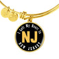 Heart In New Jersey - 18k Gold Finished Bangle Bracelet