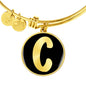 Initial C v2b - 18k Gold Finished Bangle Bracelet