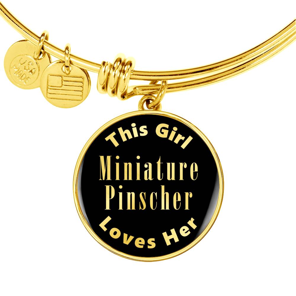Miniature Pinscher v2 - 18k Gold Finished Bangle Bracelet