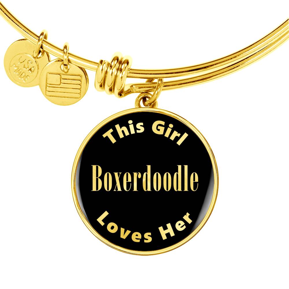 Boxerdoodle v2 - 18k Gold Finished Bangle Bracelet