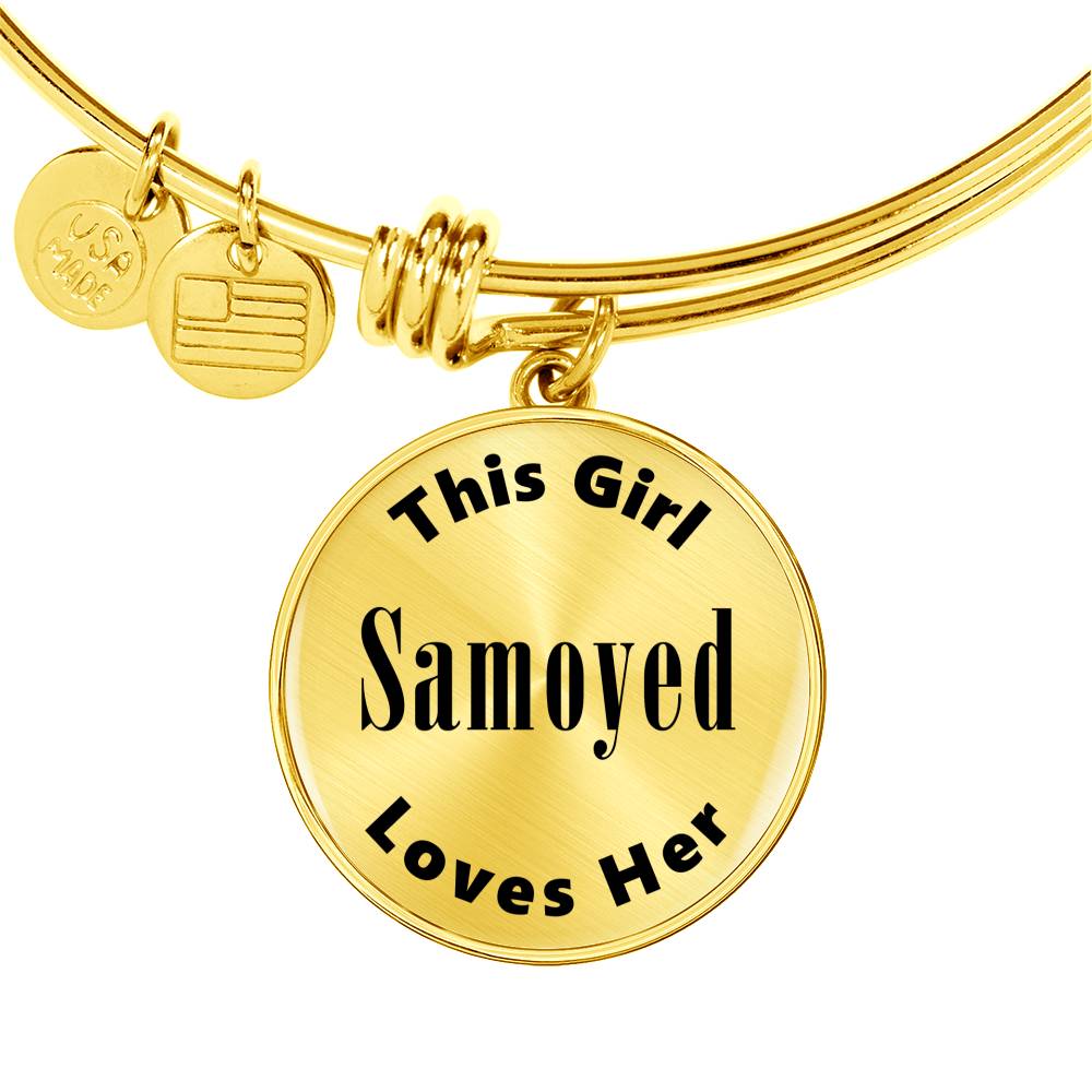 Samoyed - 18k Gold Finished Bangle Bracelet