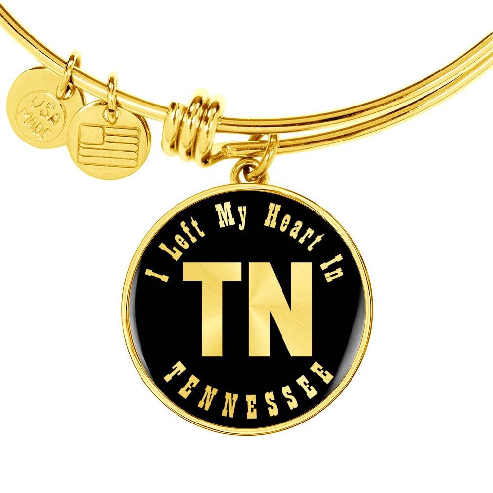 Heart In Tennessee v02 - 18k Gold Finished Bangle Bracelet