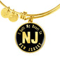 Heart In New Jersey v02 - 18k Gold Finished Bangle Bracelet