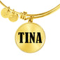 Tina v01 - 18k Gold Finished Bangle Bracelet