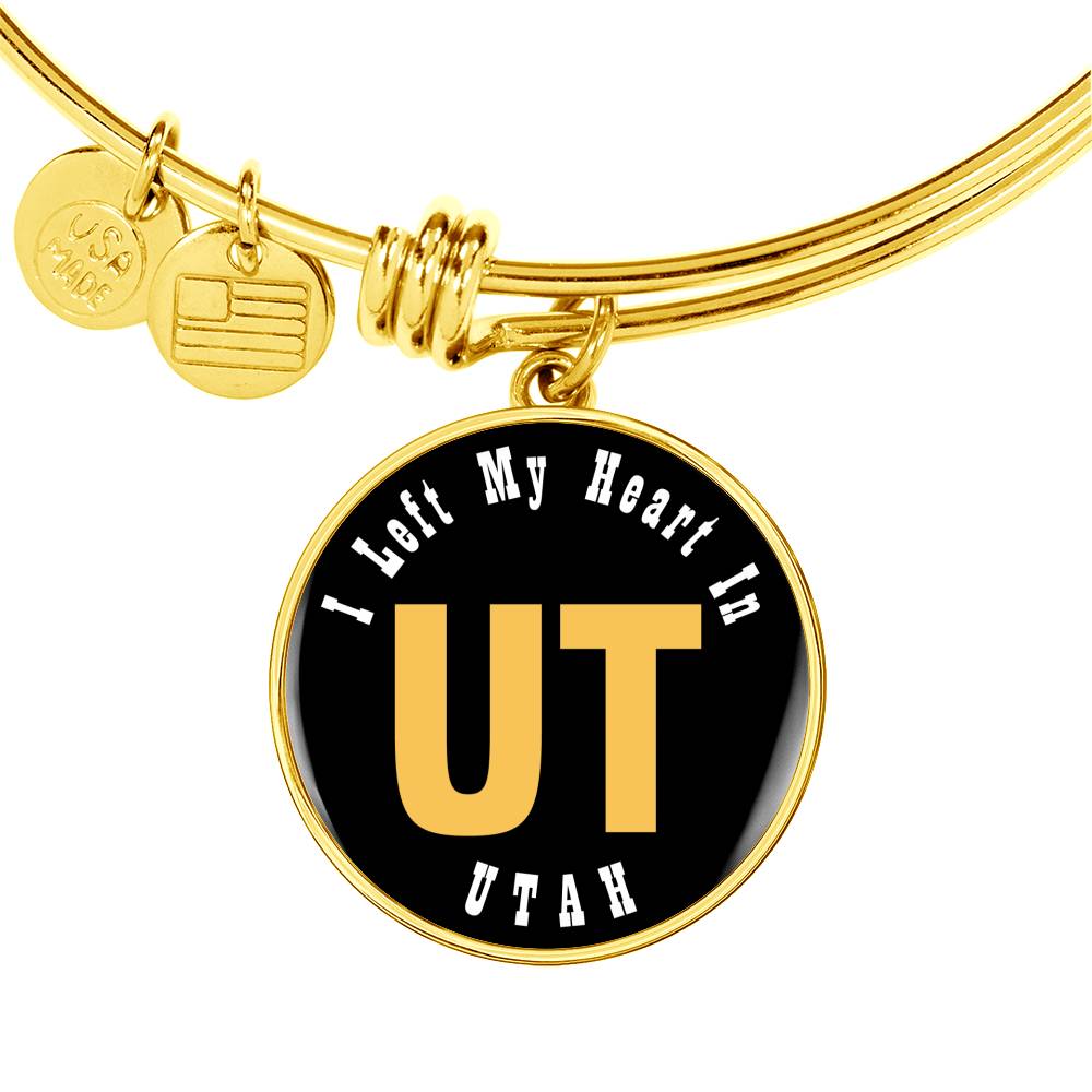 Heart In Utah - 18k Gold Finished Bangle Bracelet