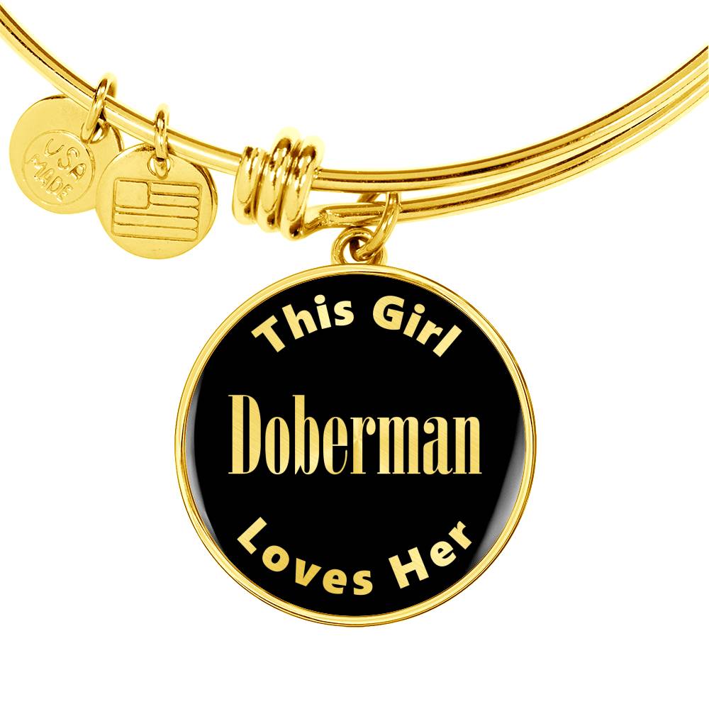 Doberman v1 - 18k Gold Finished Bangle Bracelet