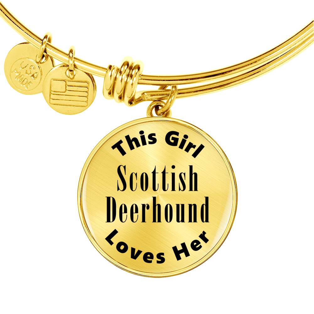 Scottish Deerhound - 18k Gold Finished Bangle Bracelet