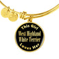 West Highland White Terrier v2 - 18k Gold Finished Bangle Bracelet