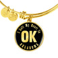 Heart In Oklahoma v02 - 18k Gold Finished Bangle Bracelet