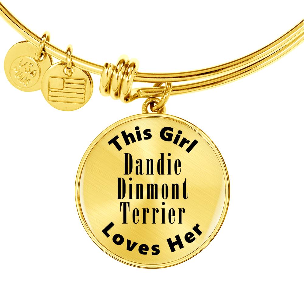 Dandie Dinmont Terrier - 18k Gold Finished Bangle Bracelet