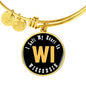 Heart In Wisconsin - 18k Gold Finished Bangle Bracelet