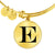 Initial E v1a - 18k Gold Finished Bangle Bracelet