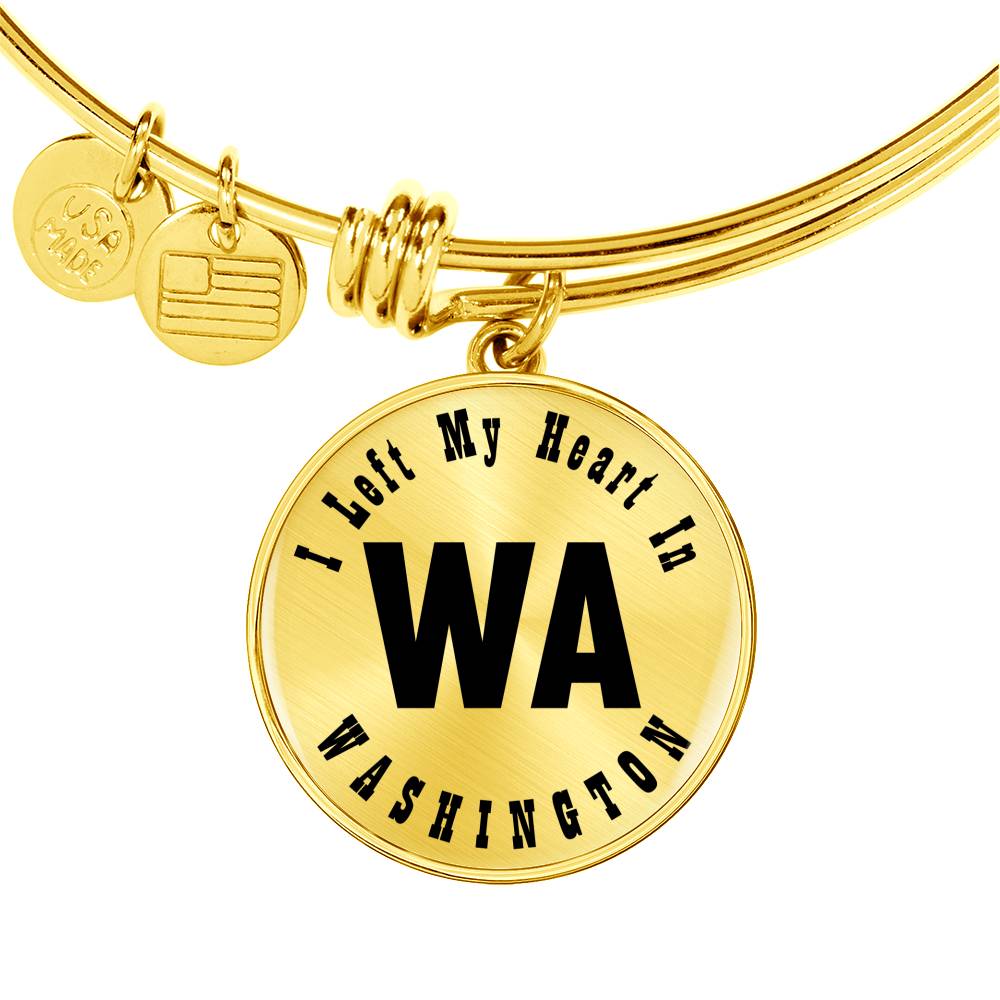 Heart In Washington v01 - 18k Gold Finished Bangle Bracelet