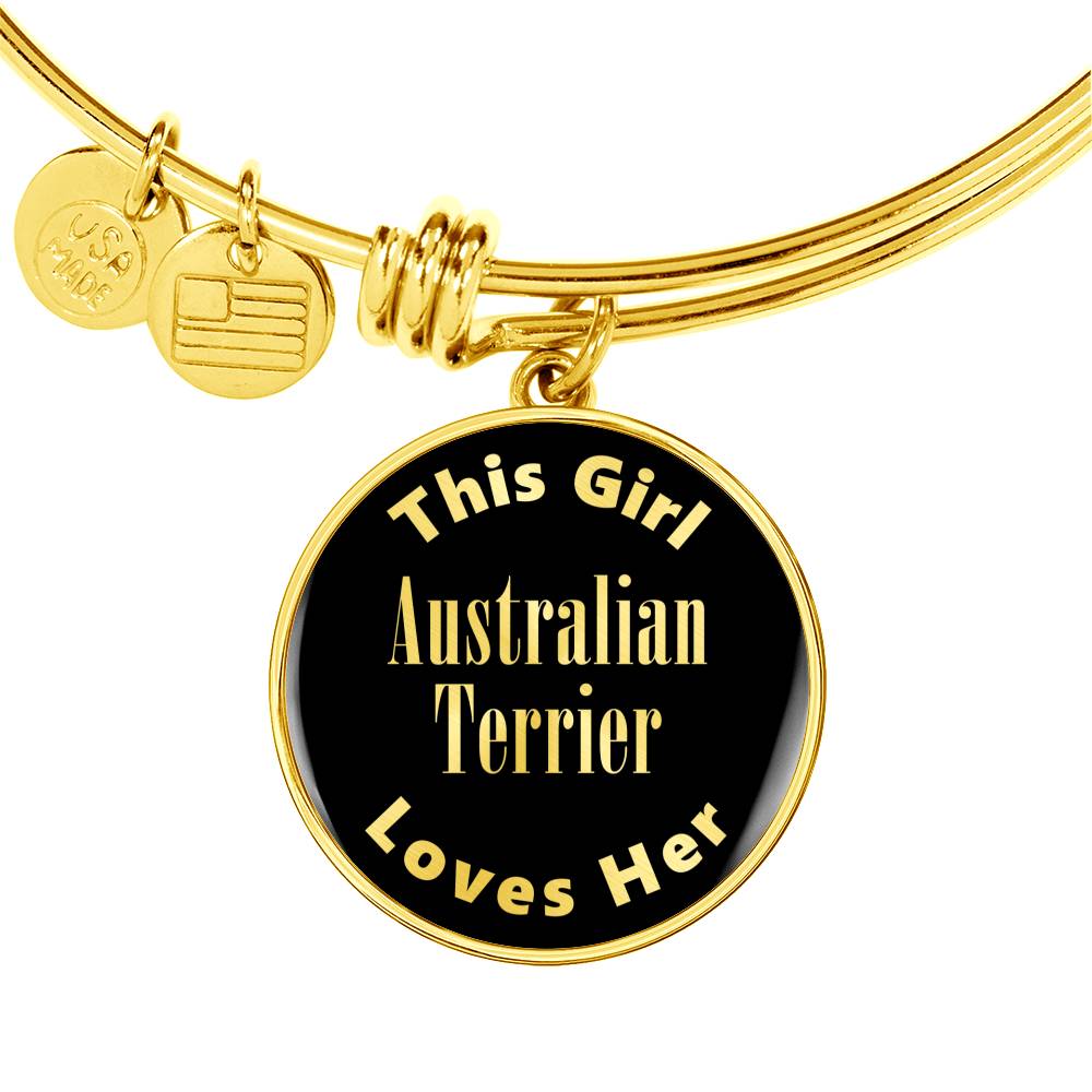 Australian Terrier v2 - 18k Gold Finished Bangle Bracelet