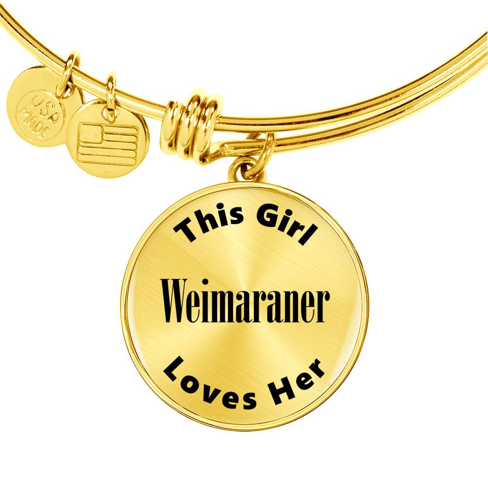 Weimaraner - 18k Gold Finished Bangle Bracelet