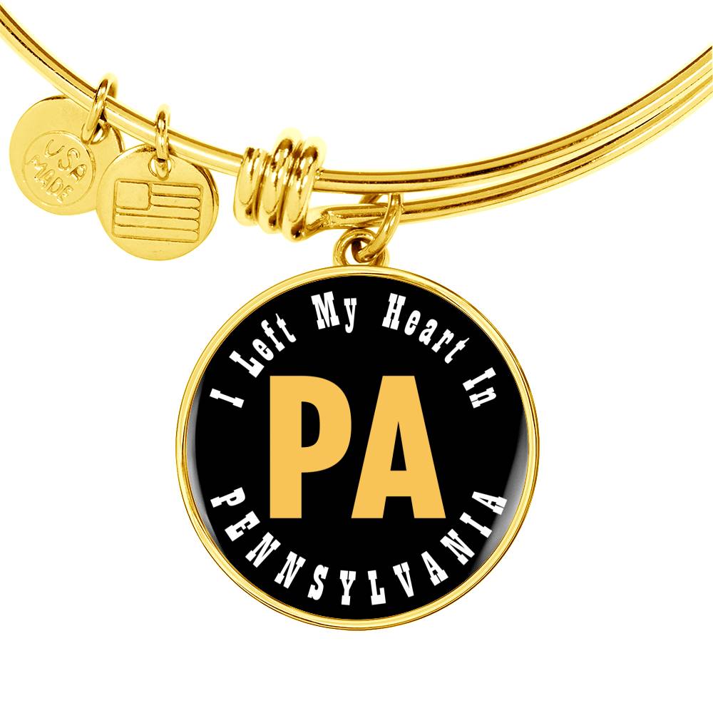 Heart In Pennsylvania - 18k Gold Finished Bangle Bracelet