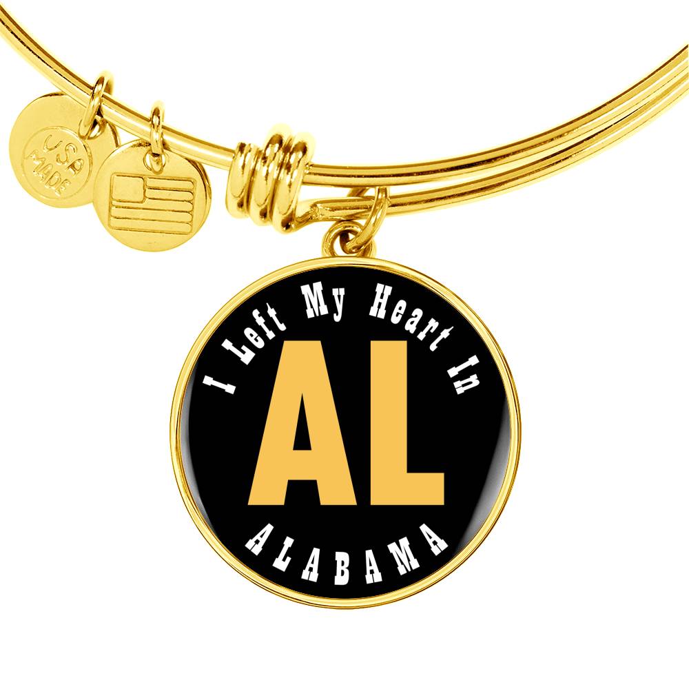 Heart In Alabama - 18k Gold Finished Bangle Bracelet