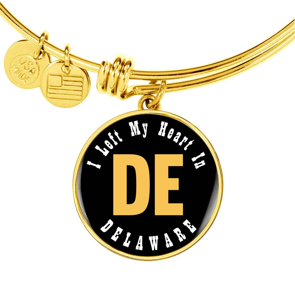 Heart In Delaware - 18k Gold Finished Bangle Bracelet