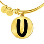 Initial U v1b - 18k Gold Finished Bangle Bracelet