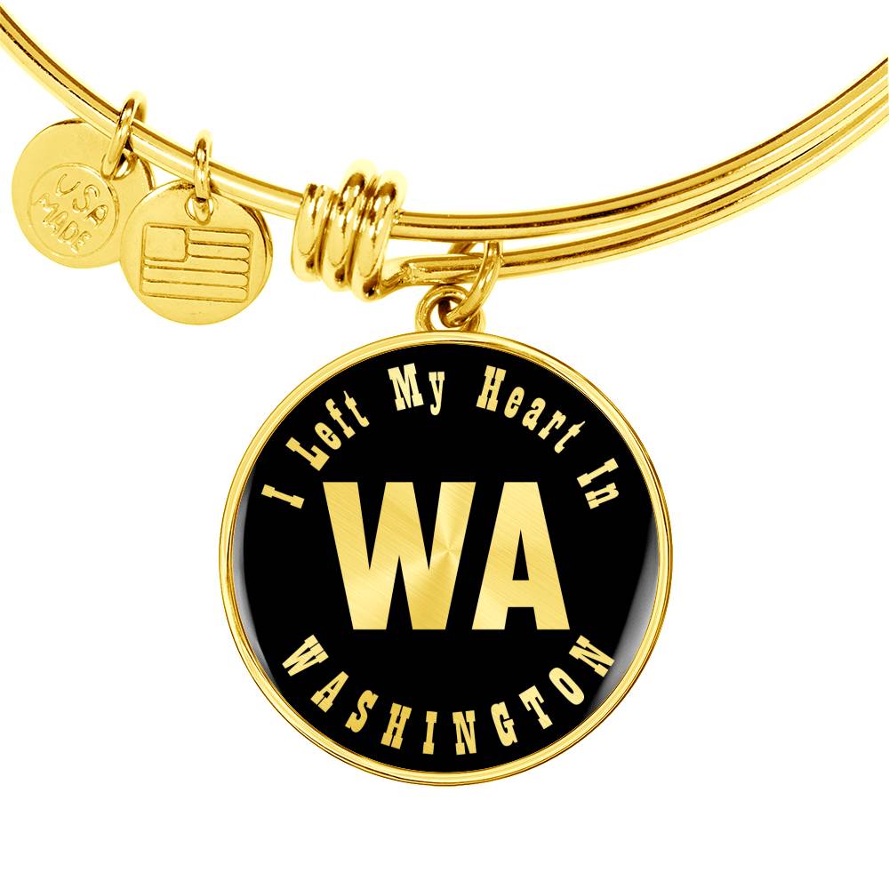 Heart In Washington v02 - 18k Gold Finished Bangle Bracelet