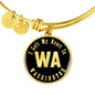 Heart In Washington v02 - 18k Gold Finished Bangle Bracelet