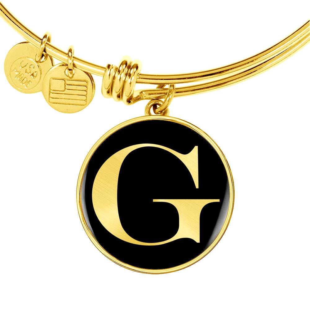 Initial G v2a - 18k Gold Finished Bangle Bracelet