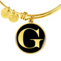 Initial G v2a - 18k Gold Finished Bangle Bracelet