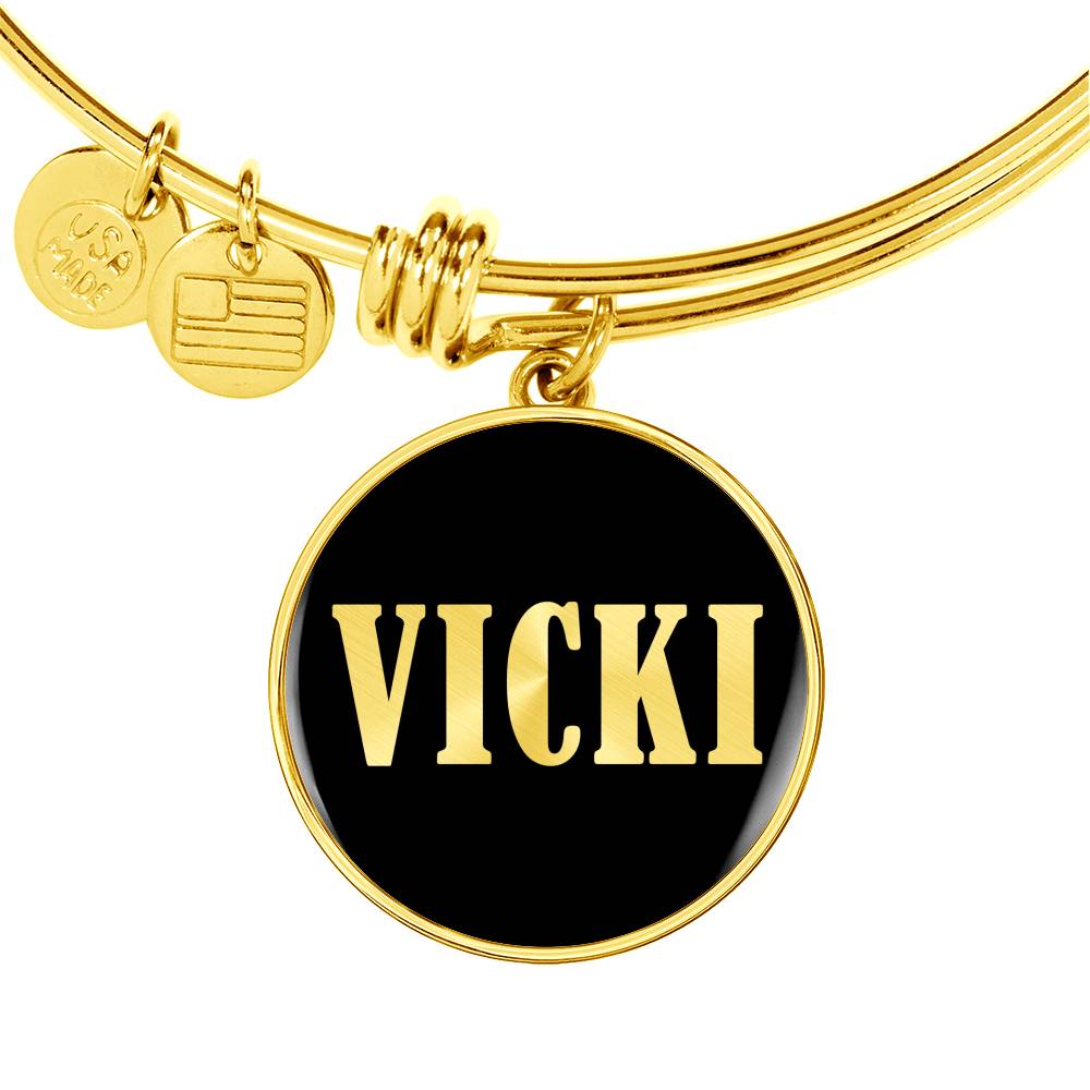 Vicki v02 - 18k Gold Finished Bangle Bracelet