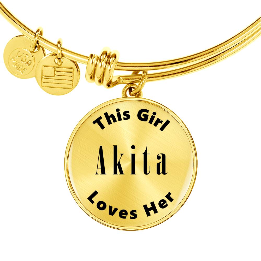 Akita - 18k Gold Finished Bangle Bracelet