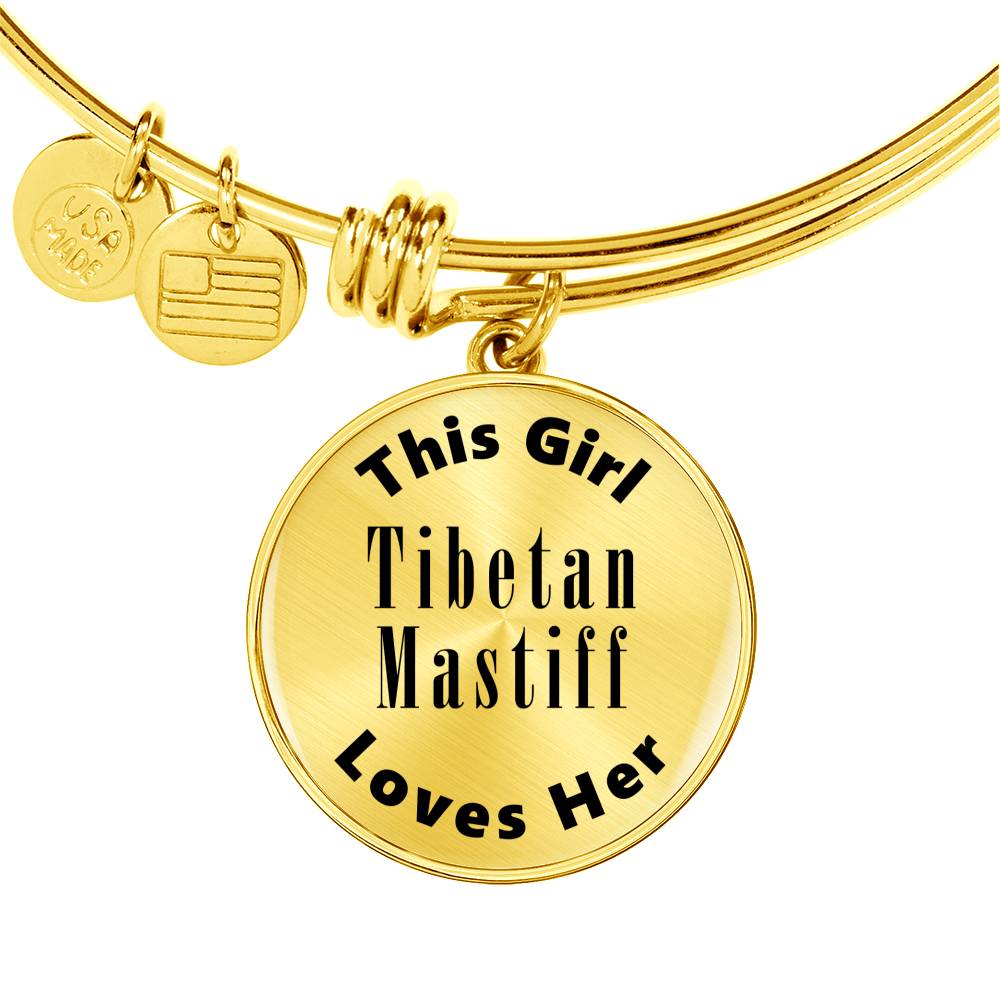 Tibetan Mastiff - 18k Gold Finished Bangle Bracelet