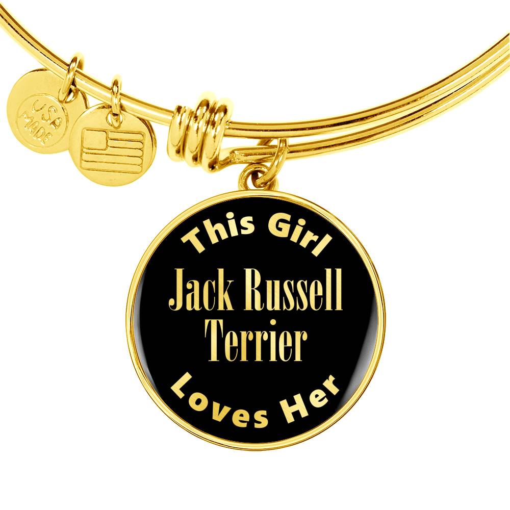 Jack Russell Terrier v1 - 18k Gold Finished Bangle Bracelet