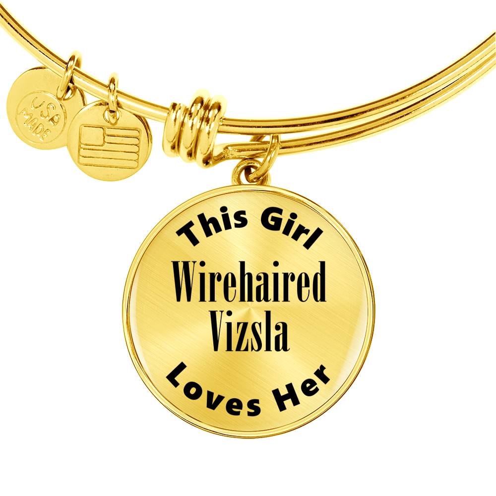 Wirehaired Vizsla - 18k Gold Finished Bangle Bracelet