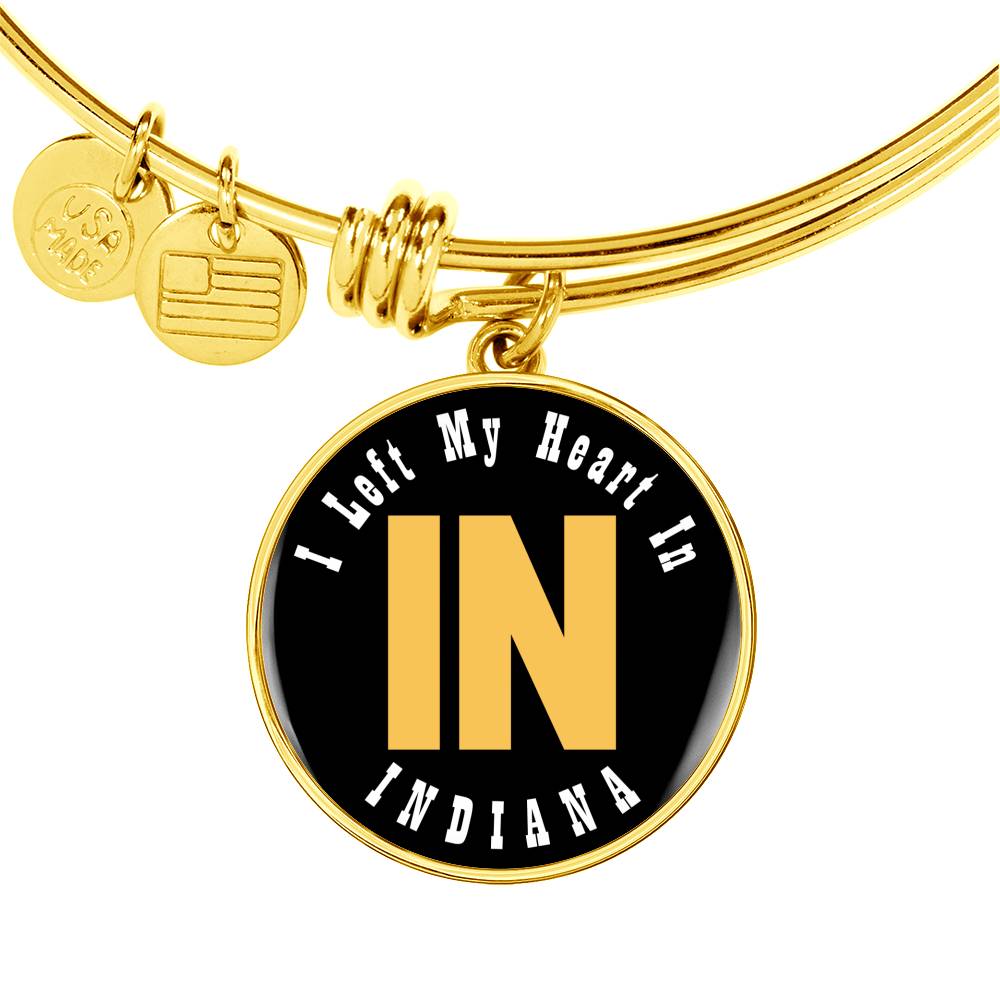 Heart In Indiana - 18k Gold Finished Bangle Bracelet