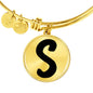 Initial S v1b - 18k Gold Finished Bangle Bracelet