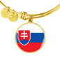 Slovak Flag - 18k Gold Finished Bangle Bracelet