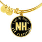 Heart In New Hampshire v02 - 18k Gold Finished Bangle Bracelet