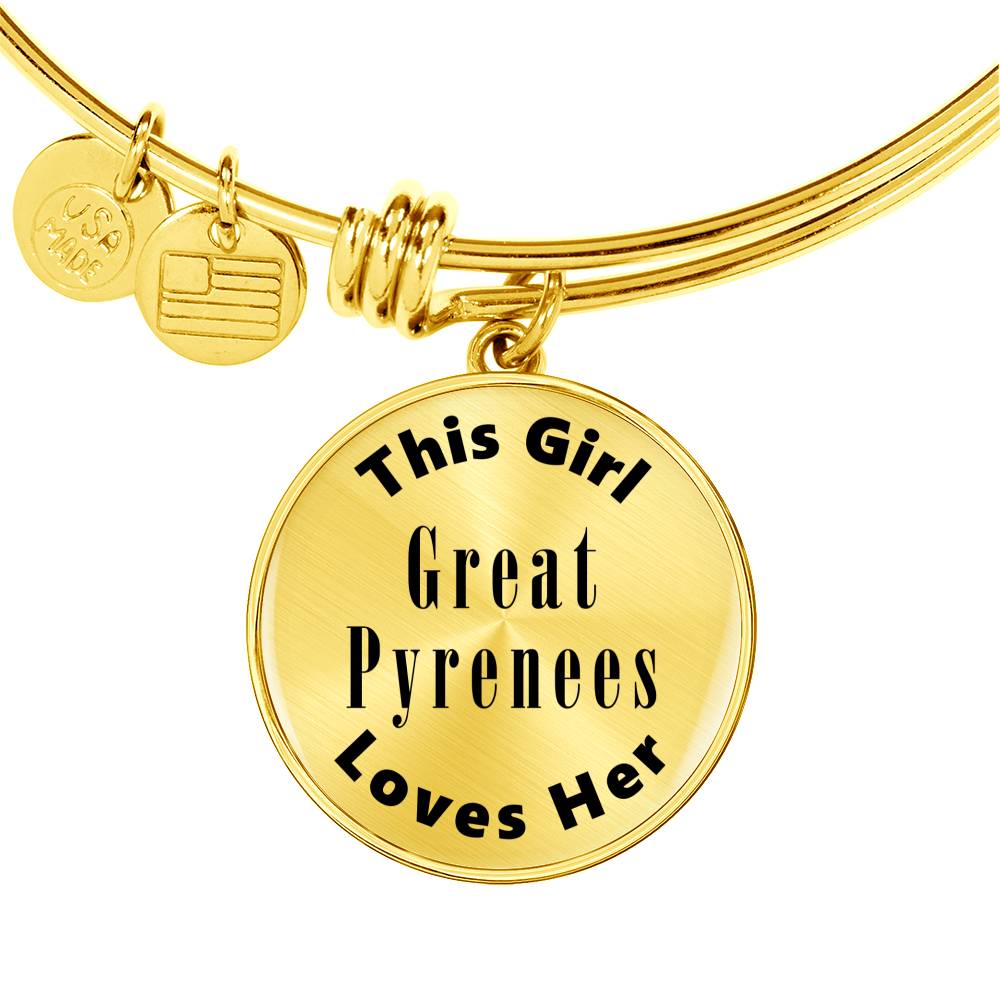 Great Pyrenees - 18k Gold Finished Bangle Bracelet
