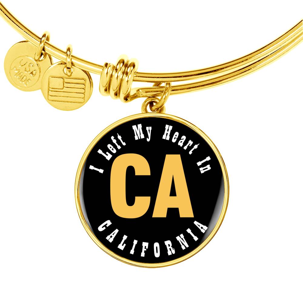 Heart In California - 18k Gold Finished Bangle Bracelet